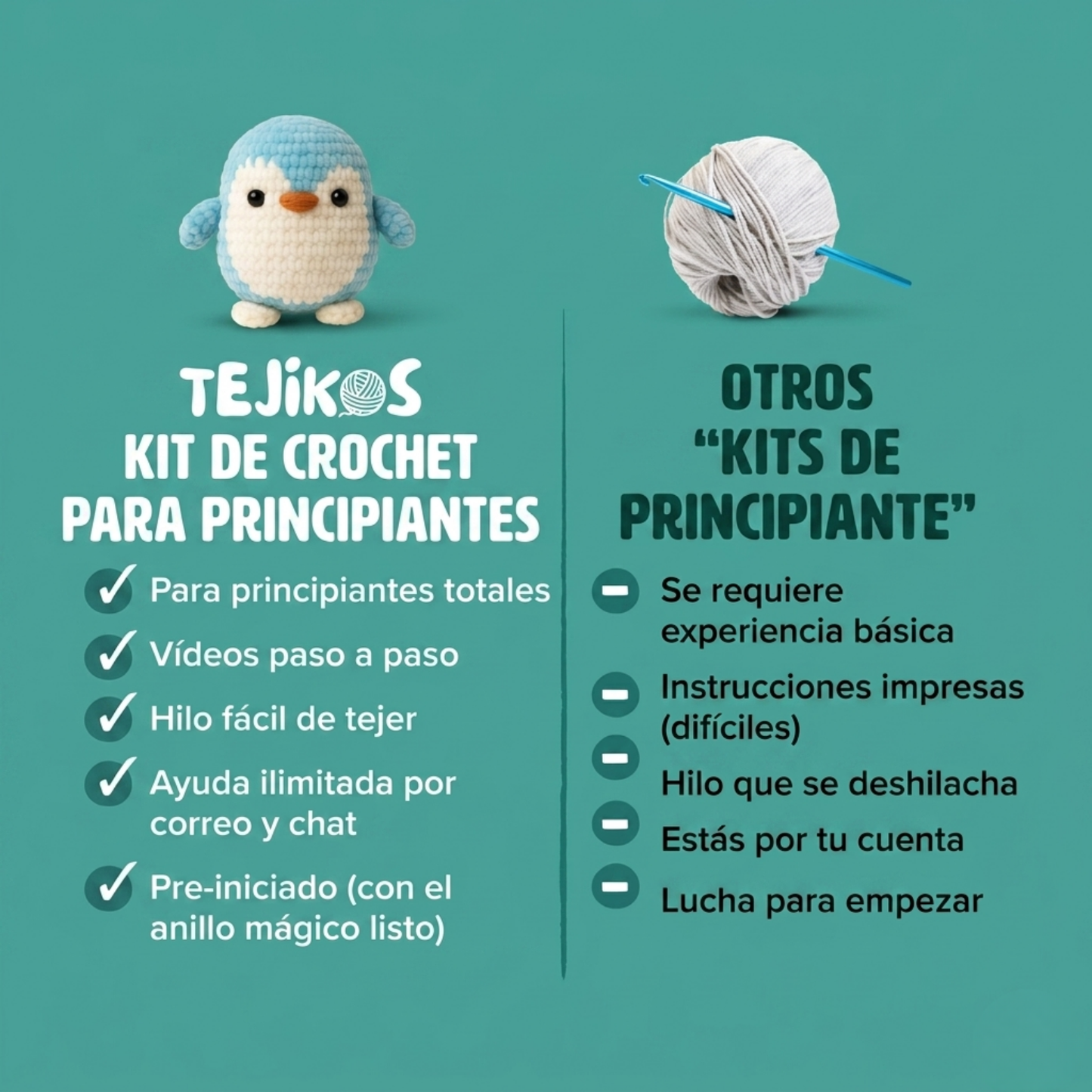 Kori el Pingüino Kit de Crochet 🐧